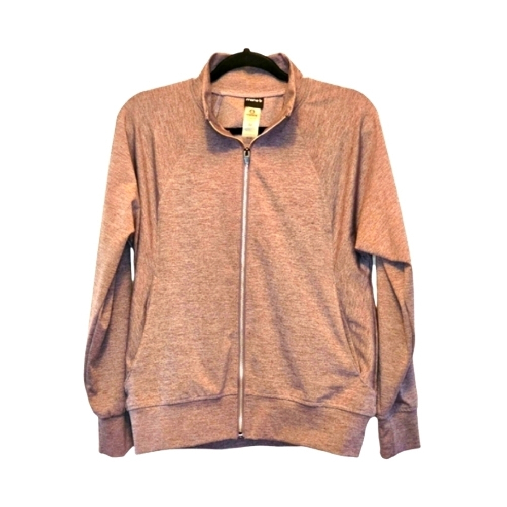 MONO B Heathered Purple Zip-Up Athletic Jacket Size Medium